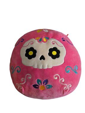 Squishmallows Marcita 11” Pink Sugar Skull Plush NWT Day of the Dead Halloween